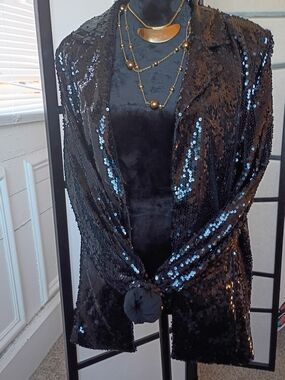Black Sequin Blazer